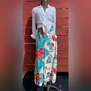 Silk Wrap Maxi Skirt - reversible - Indian Sari
